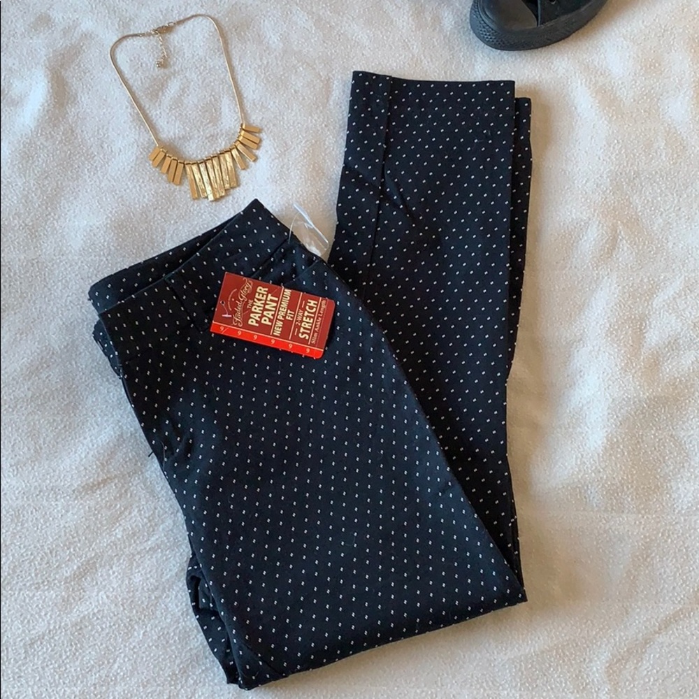 Size 6 slim fit black w/white dots business pants